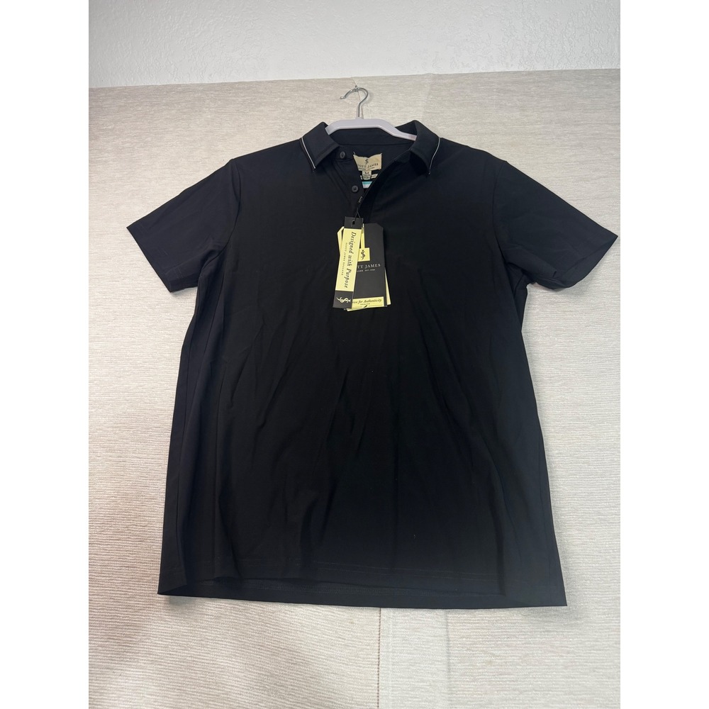 Scott James Mens Black Short Sleeve Performance Polo Shirt SJTPM8101045 Size M